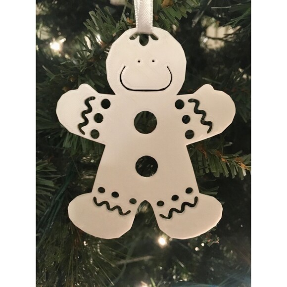 3D Printed Gingerbread Cookie Christmas Holiday Tree Ornament Homemade - Picture 2 of 2